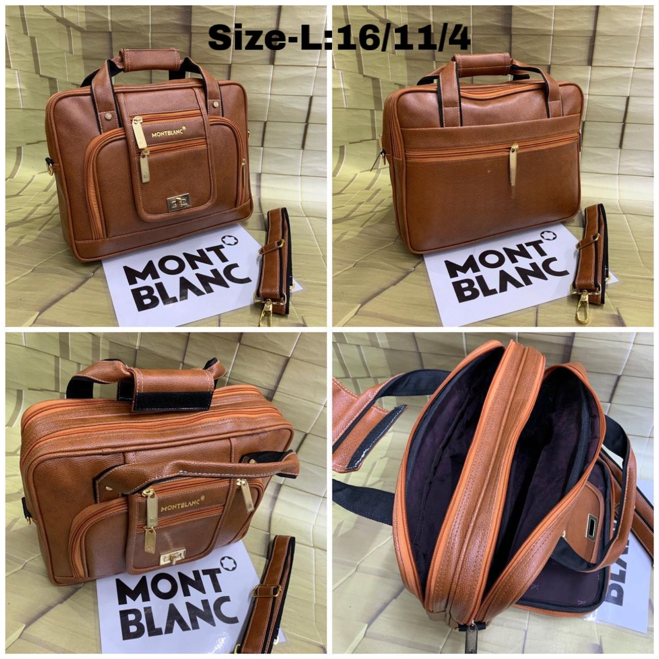 Mont Blanc Premium Leather Office & Laptop Bag