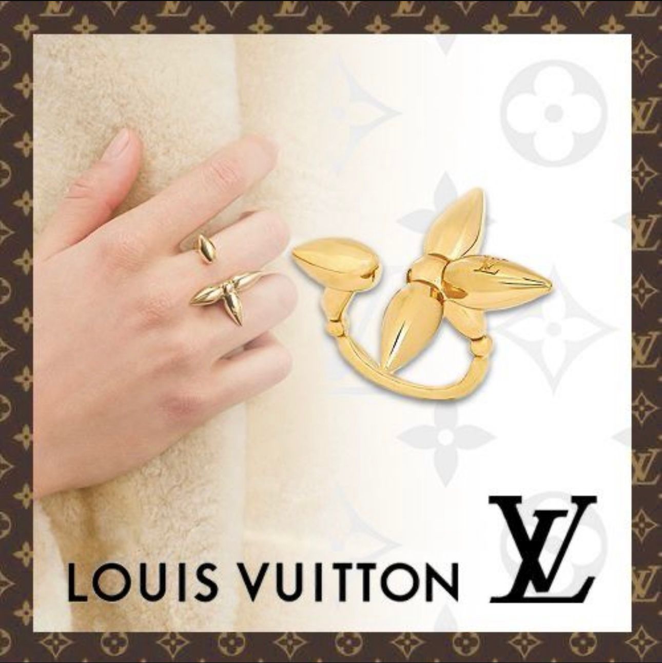LV Gold Flower Ring
