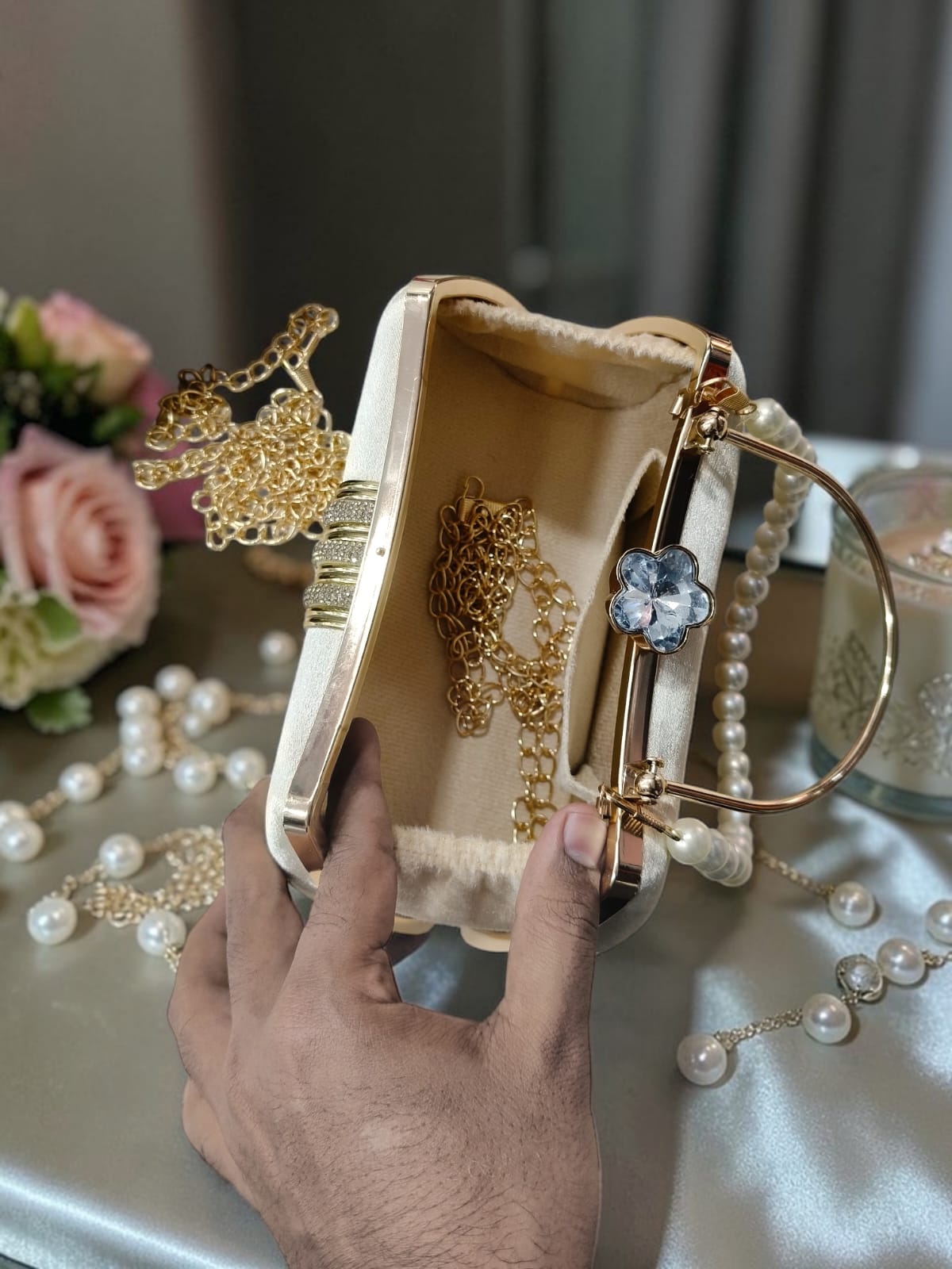 Bridal Pearl Clutch