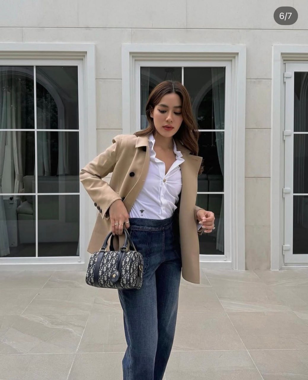 Christian Dior Oblique Nano Groove 17 Bag Blue