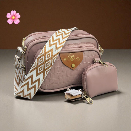 Woodland Premium Crossbody Sling Bag with Mini Pouch