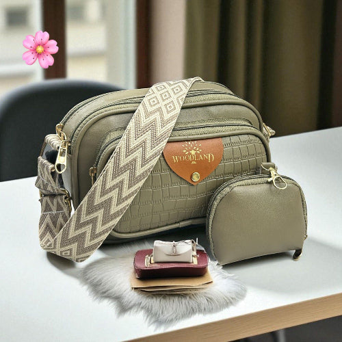 Woodland Premium Crossbody Sling Bag with Mini Pouch
