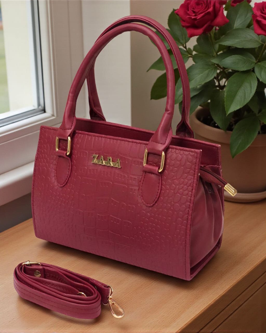 ZARA Chic Croc Classic Handbag