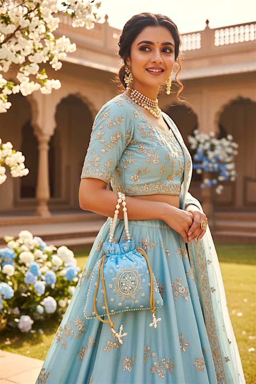 Luxory Pearl Grace Embroidered Potli Bag