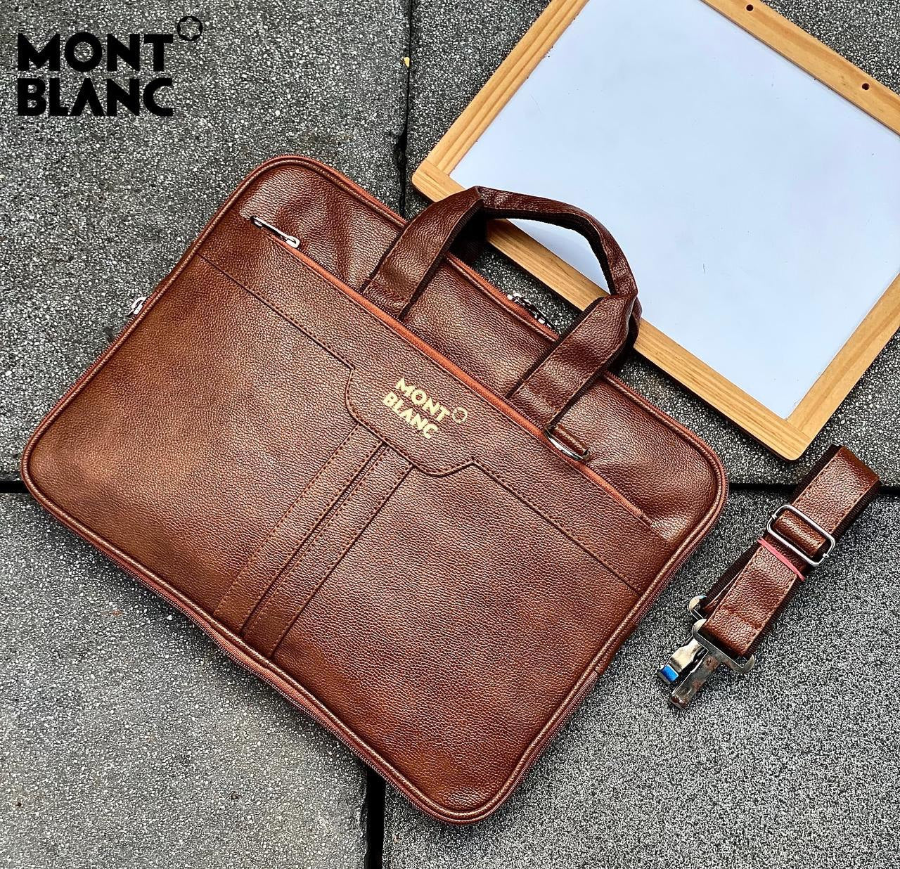 Mont Blanc Premium Leather Office & Laptop Bag