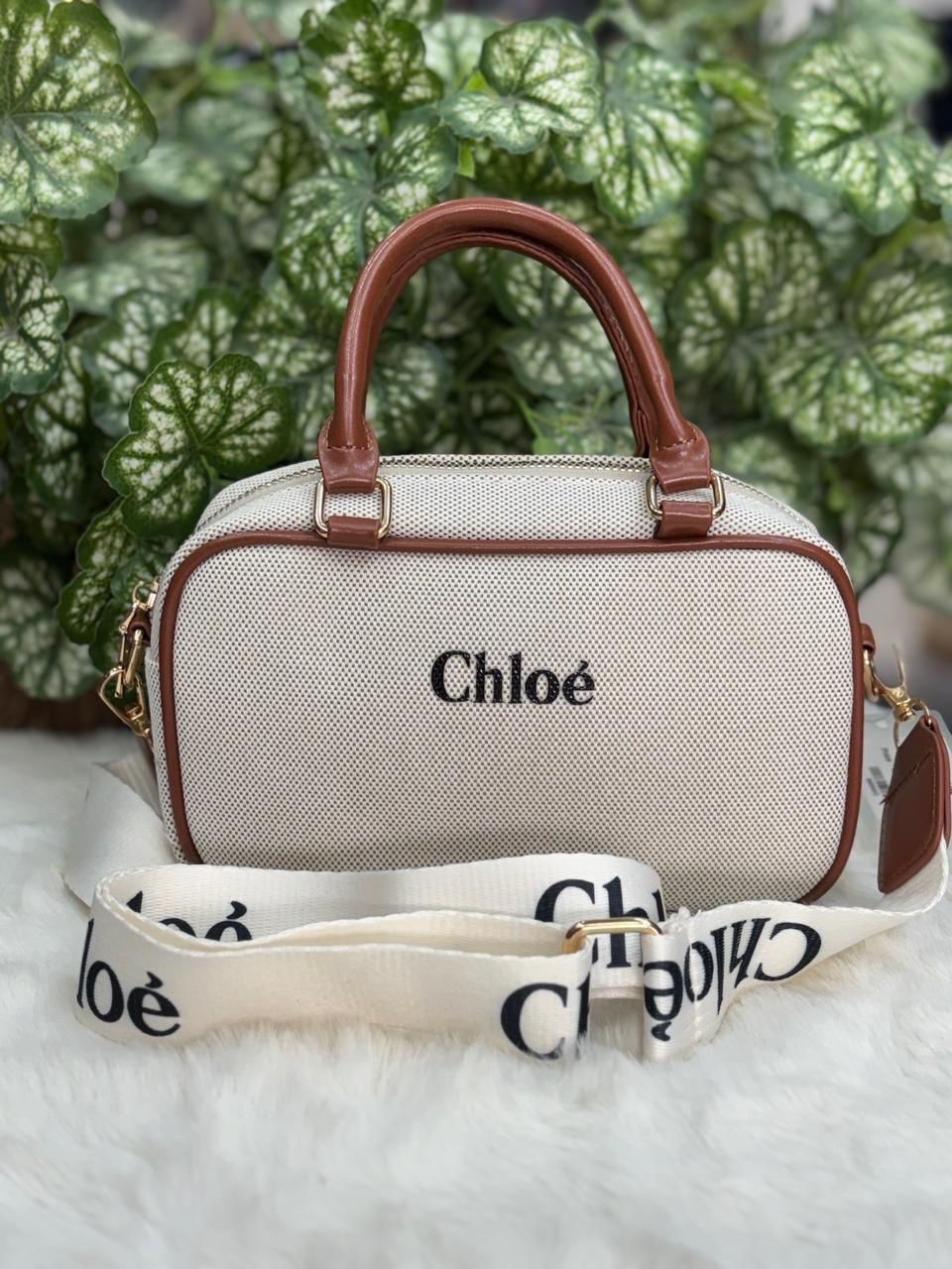 Chloé Canvas Sling Bag with Chloé Broad Belt