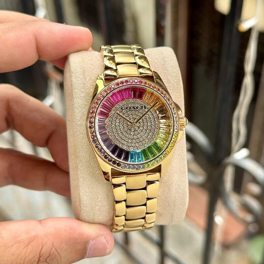 COACH GREYSON RAINBOW CRYSTAL DIAL WATCH FOR HER