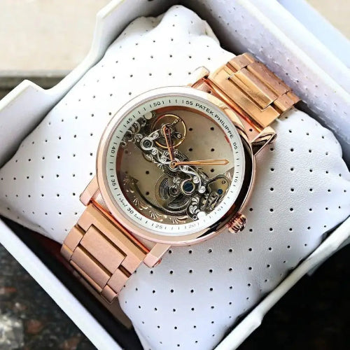 PATEK PHILLIPE GENEVE TRANSPARENT CHAIN WATCH