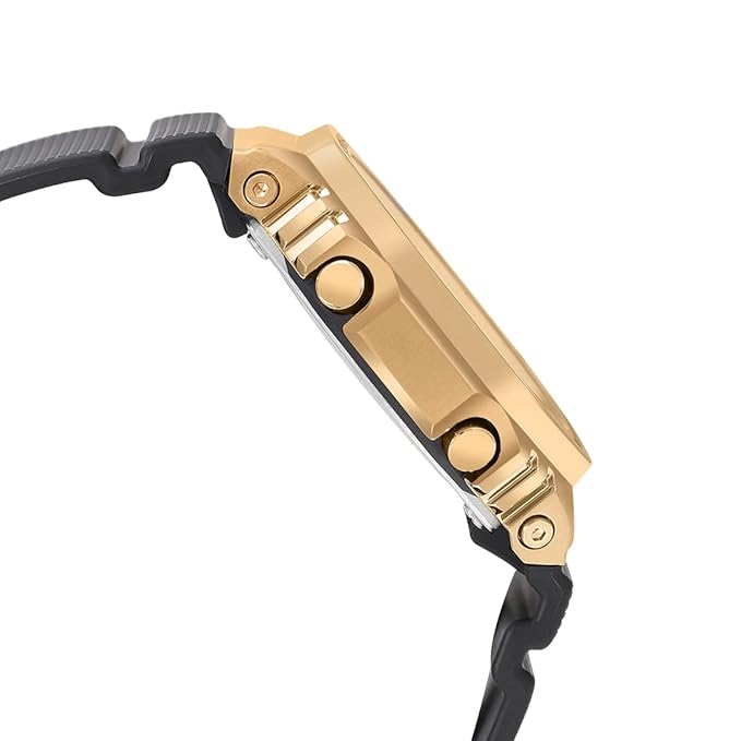 Casio G-Shock GM-2100G-1A9DR Gold IP Black Analog-Digital Dial Black Resin Strap Men's Watch