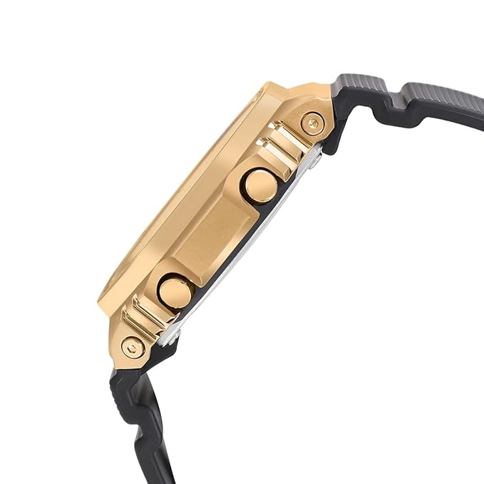 Casio G-Shock GM-2100G-1A9DR Gold IP Black Analog-Digital Dial Black Resin Strap Men's Watch