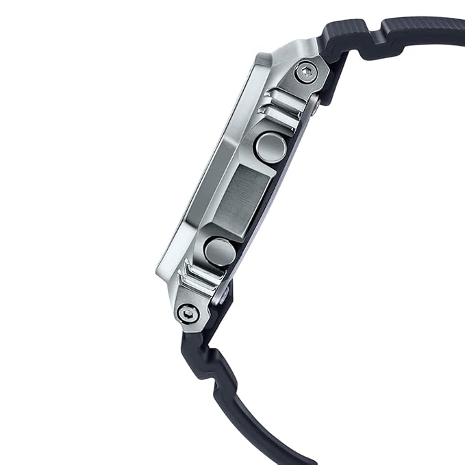 Casio G-Shock GM-2100-1ADR Silver Analog-Digital Dial Black Resin Strap Men's Watch