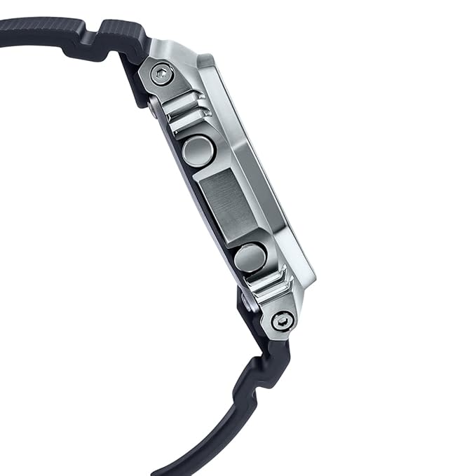 Casio G-Shock GM-2100-1ADR Silver Analog-Digital Dial Black Resin Strap Men's Watch