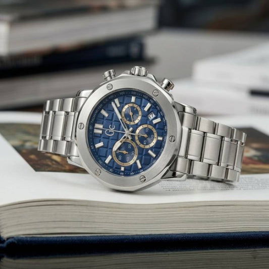 Guess GC collection Brev Silver blue Men Watchs