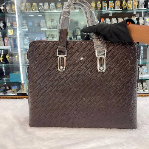 MONT BLANC LAPTOP BAG BROWN