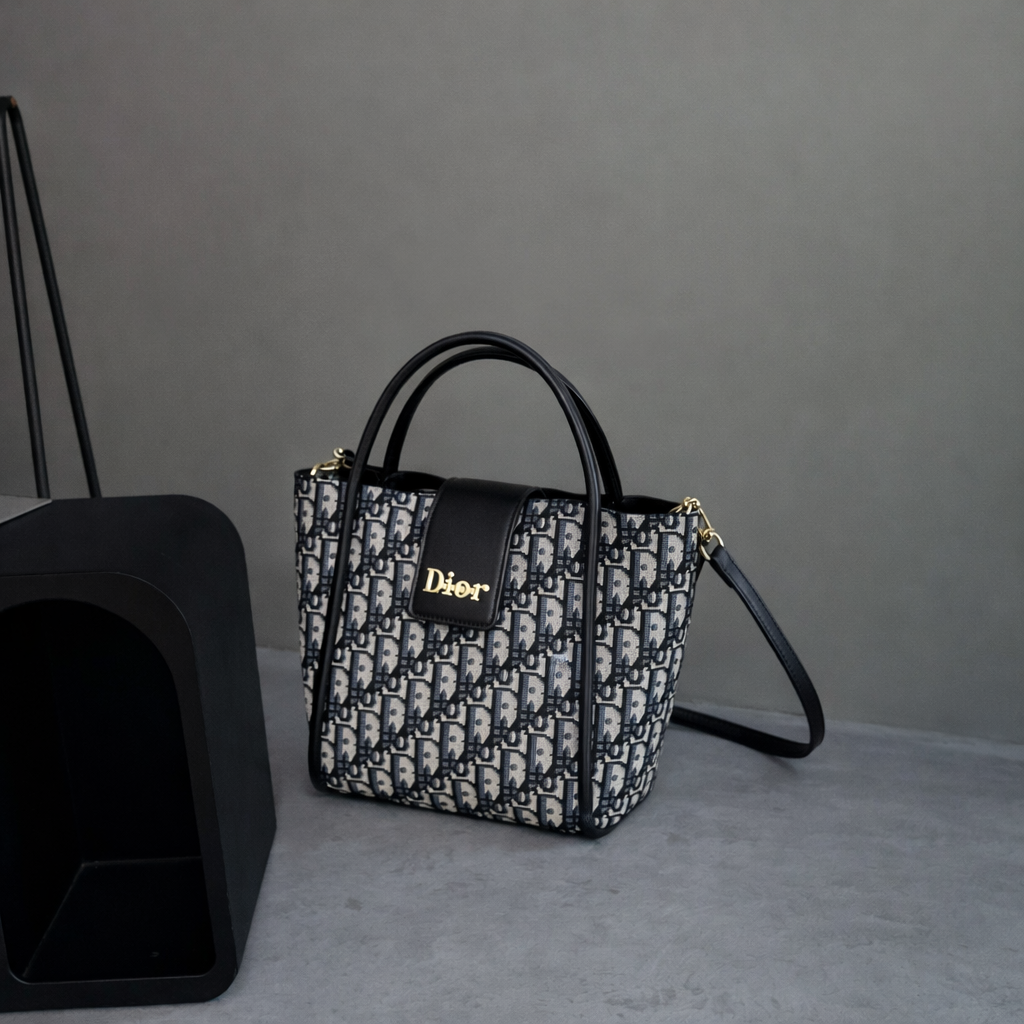 Dior Jacquard Bucket Bag – Elegant Designer Style