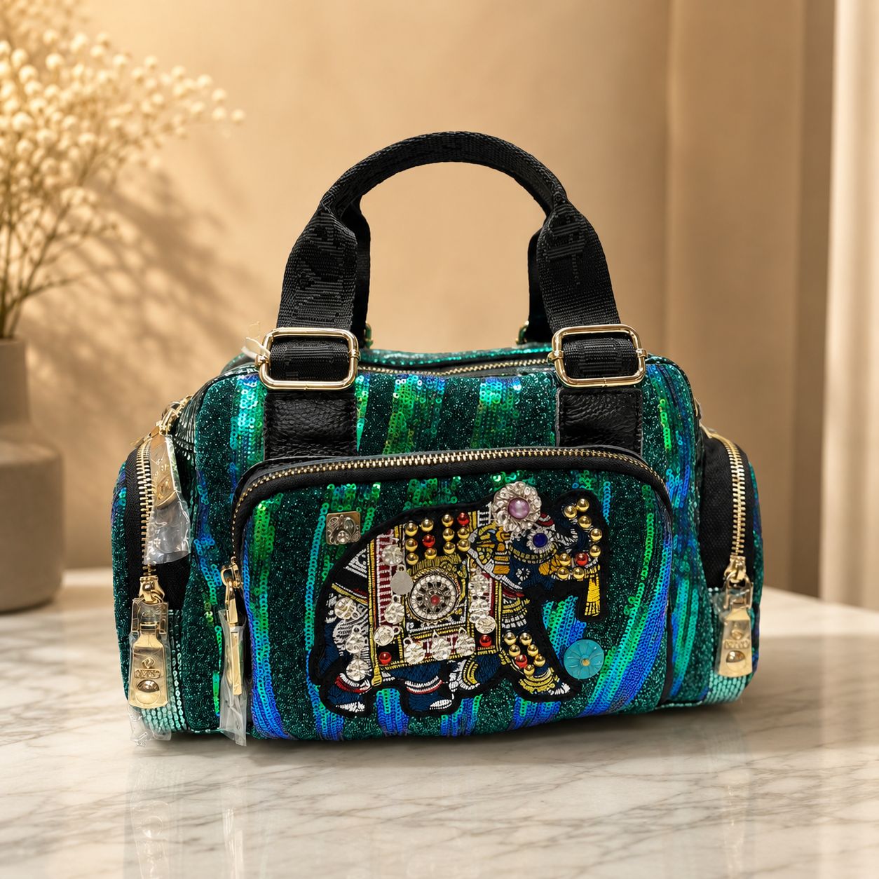 Boho Charm Elephant Crossbody Bag – Stylish Ethnic Fashion