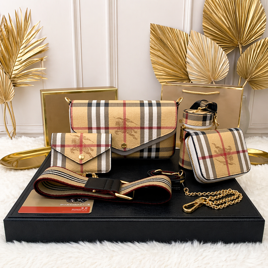 Burberry Gift Set – Sling Bag, Wallet & Accessories