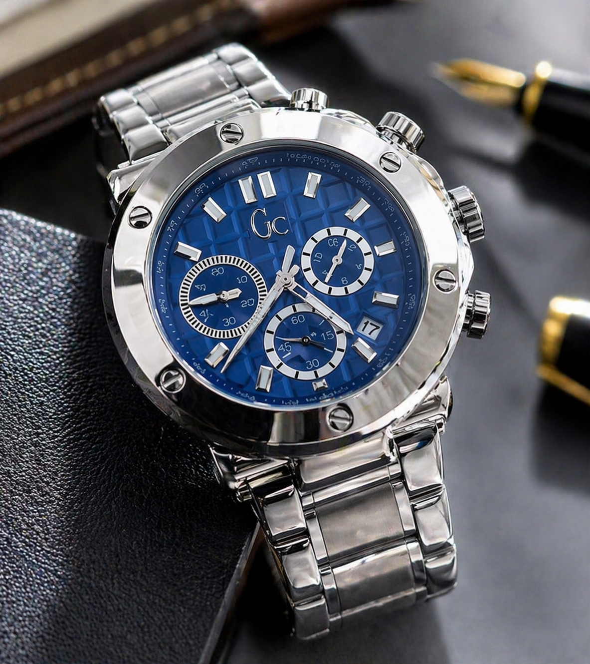 Guess GC collection Brev Silver blue Men Watchs