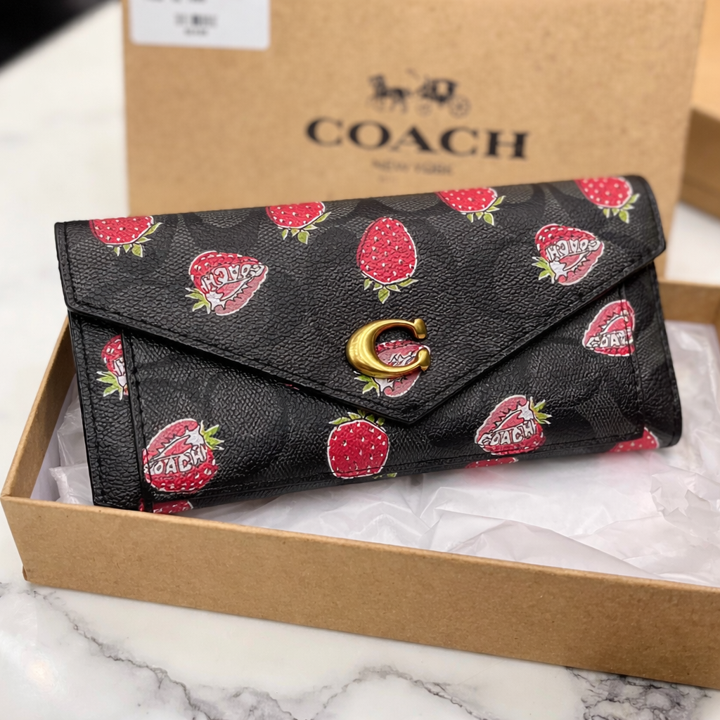 COACH THREE FOLD WALLET ( WITH DETACHABLE CARD HOLDER )