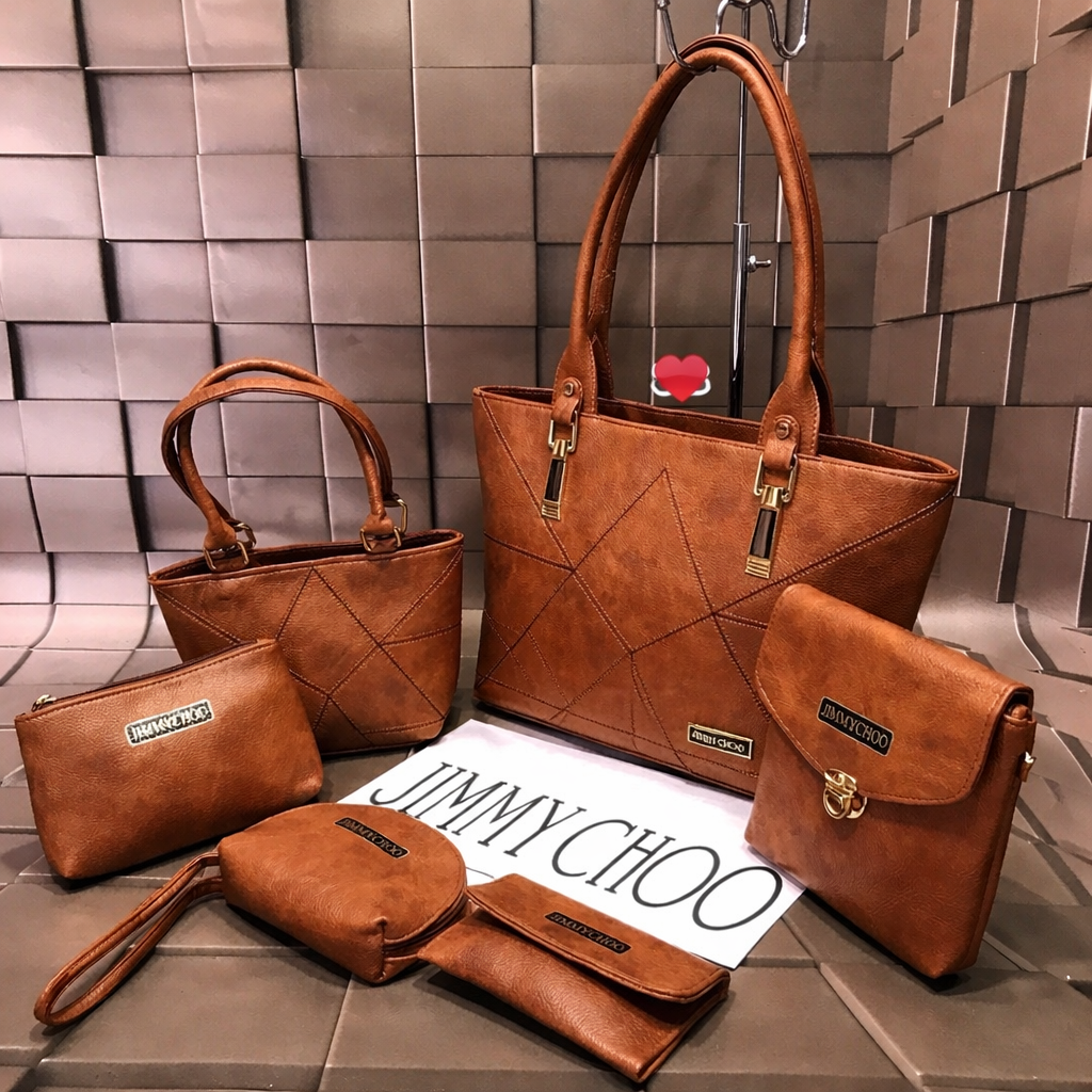 Jimmy Choo Luxury 6-Piece Handbag Combo Set (Premium Designer Collection)