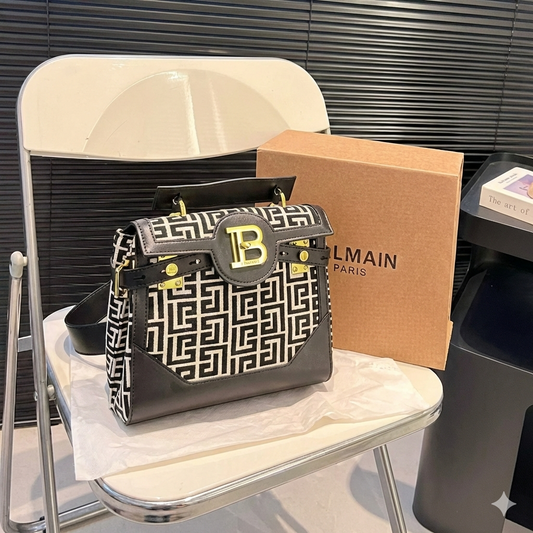 Balmain Monogram Medium Satchel Bag