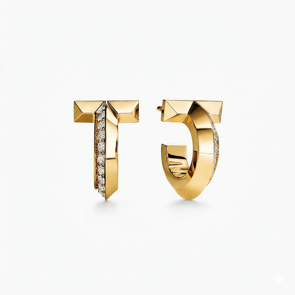 Tiffany&Co. T1 Wide Hinged Beautiful T EARINGS