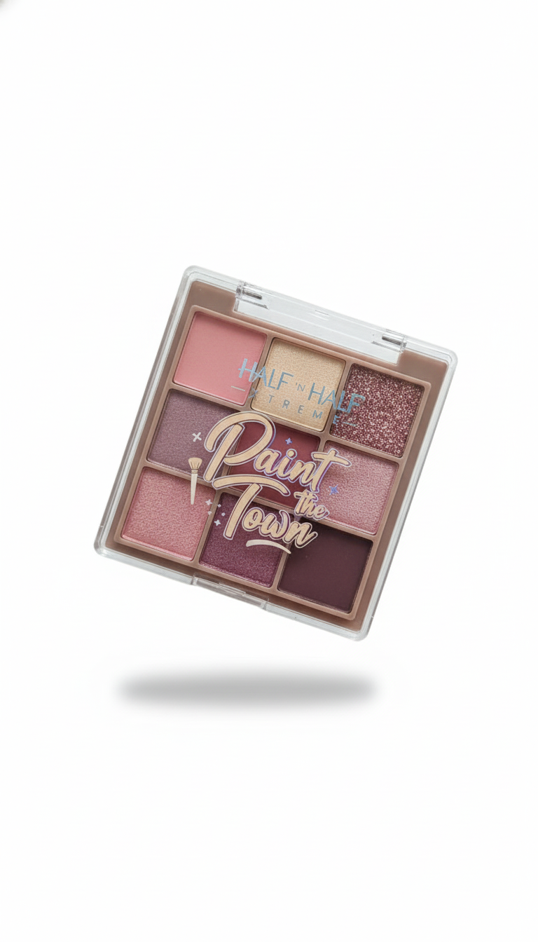 Half N Half Face Paint the Town Makeup Palette|Light Weight Texture|Buildable Formula|Highly Pigmented|Long Lasting|Easy to Apply|Glides Smoothly|Trendy Blush