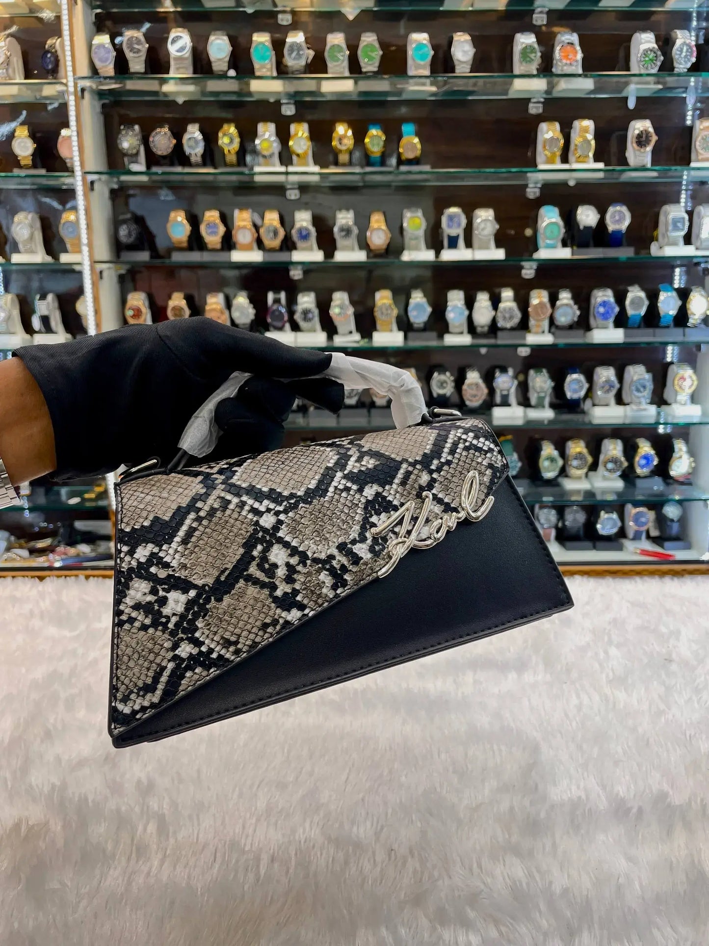 Karl lagerfield sling bag for girls cobra body