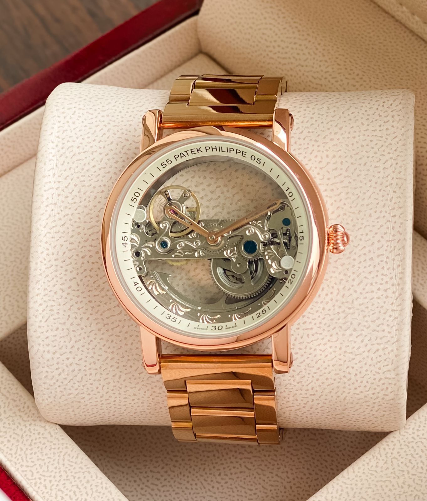 PATEK PHILLIPE GENEVE TRANSPARENT CHAIN WATCH