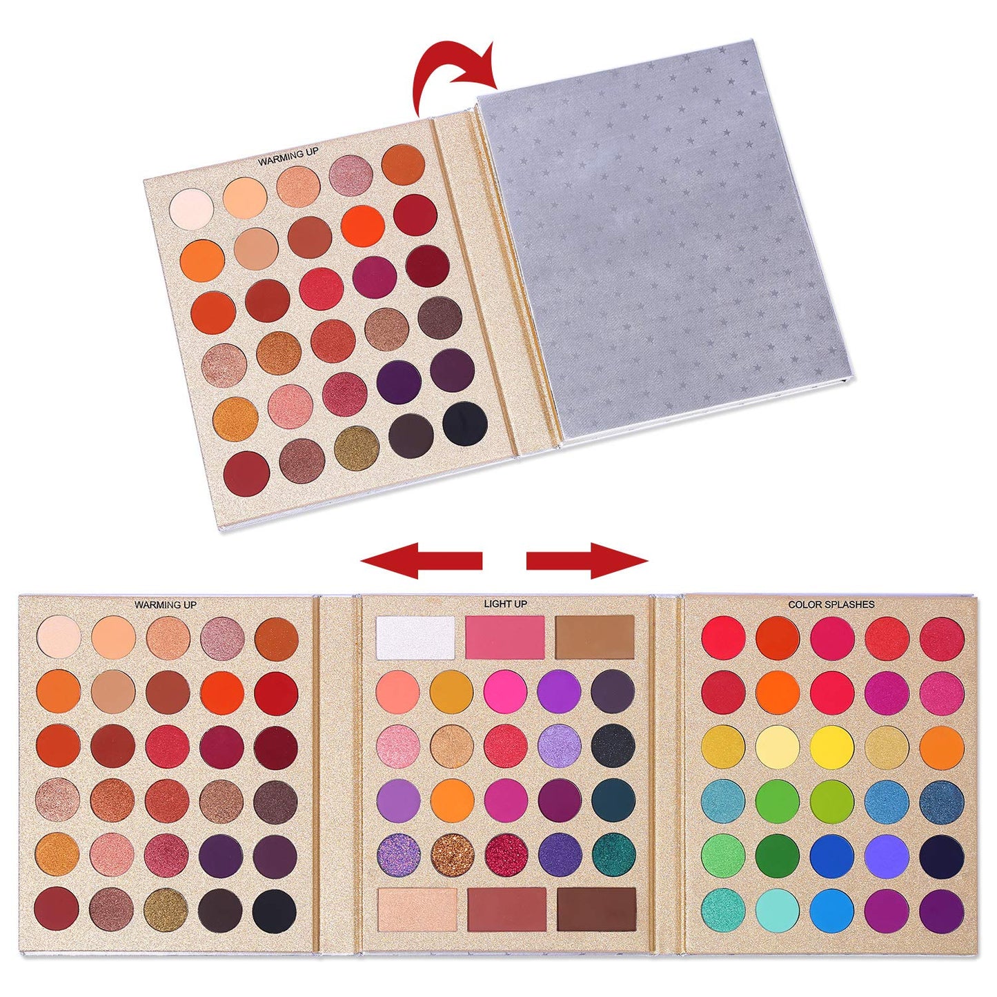 MAKEUP BOOK PREETY ALL AU EYESHADOW ( 80 COLOUR EYESHADOW + BLUSHER + HIGHLIGHTER + BROUNZER + EYEBROW POWDER + COUNTOUR )