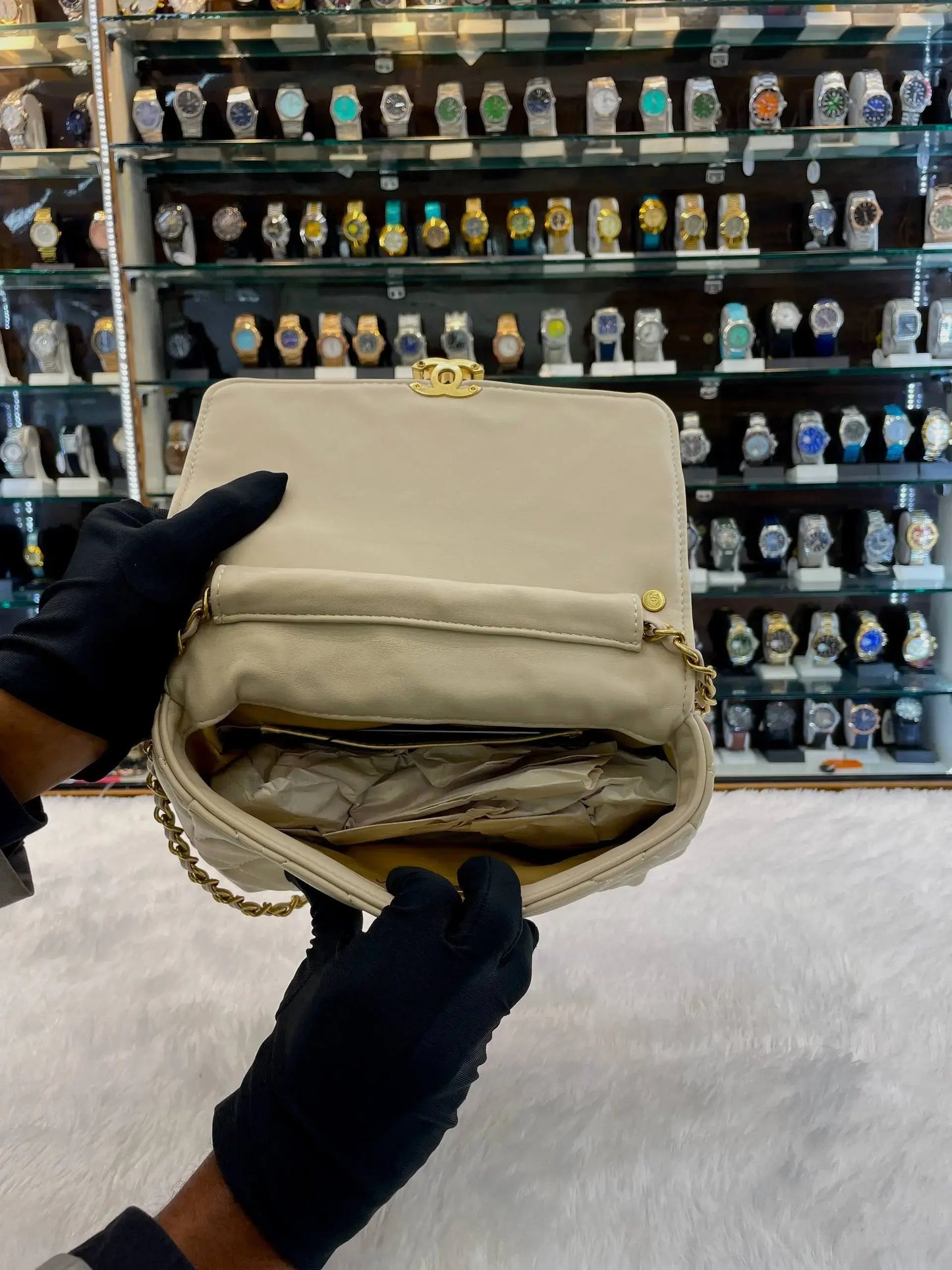 Chanel party wear sling bag for girls gold chain