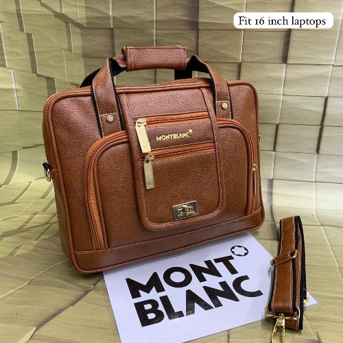 Mont Blanc Premium Leather Office & Laptop Bag