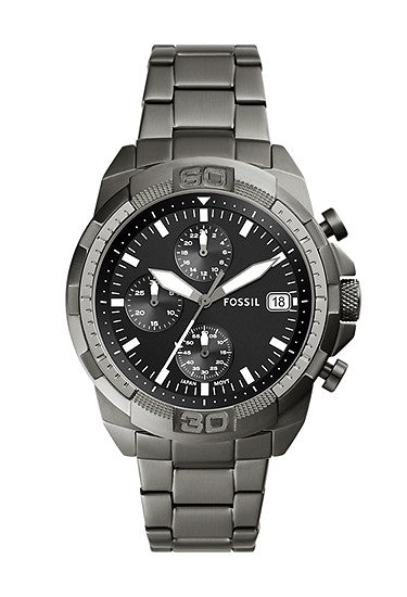 FOSSIL BRONSON BLACK AND GREY STUDD CHRONO WATCHE