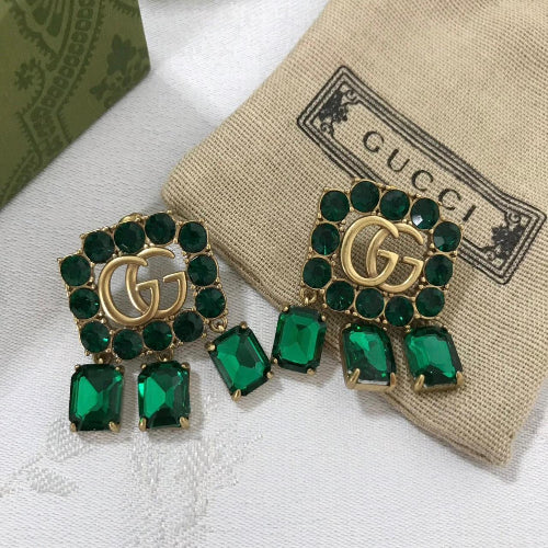 Gucci Crystal Studded Drop Earrings