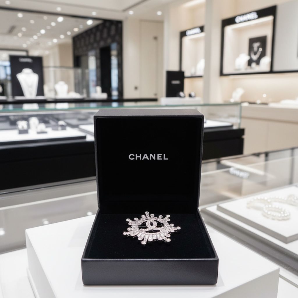CHANEL DIAMOND STUDED BROOCH
