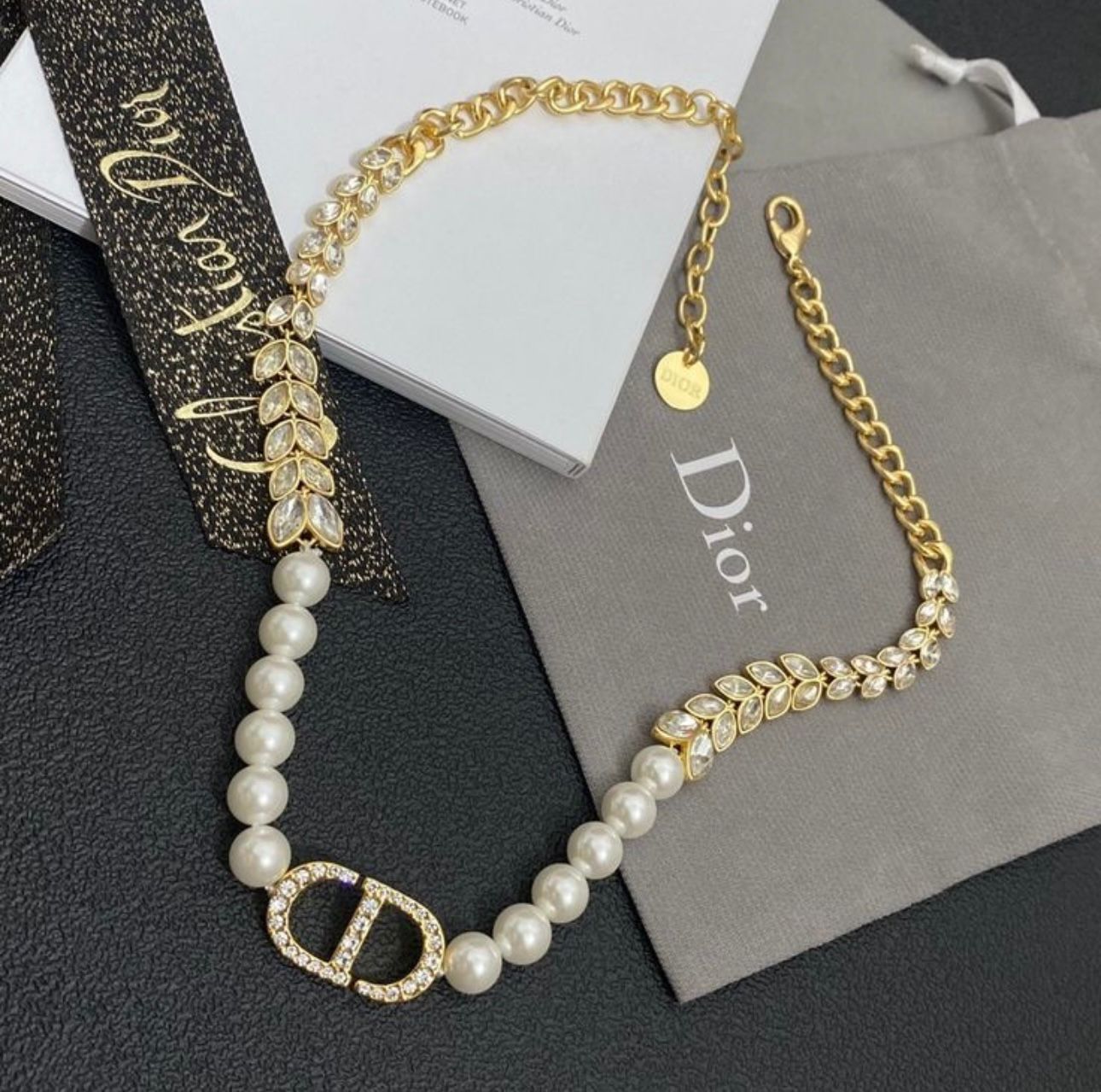 Christian Dior Pearl with Diamond Necklace – Elegant Luxury for Her