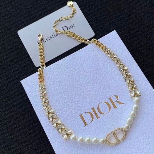 Christian Dior Pearl with Diamond Necklace – Elegant Luxury for Her