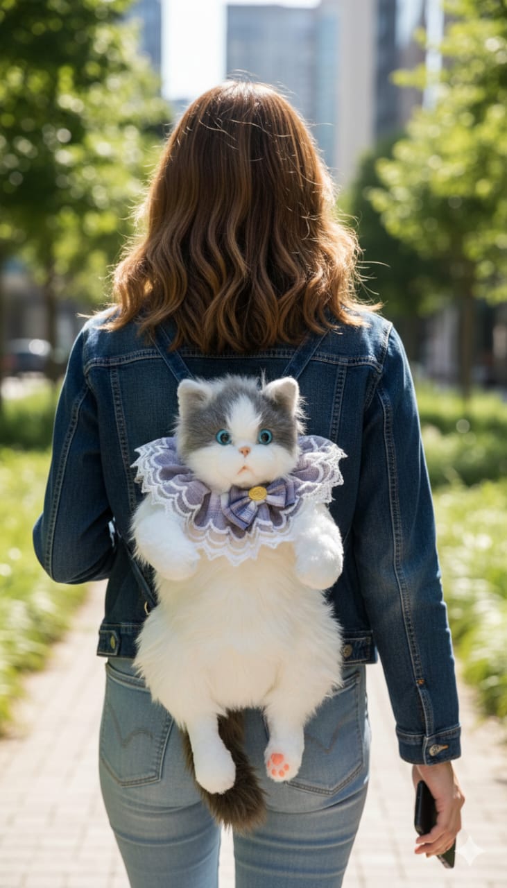 Cat Backpack with Meow Sound – With Dress Set