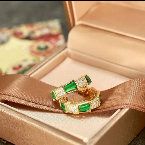 BVLGARI Serpent Diamond Studded Earrings – Iconic Glamour