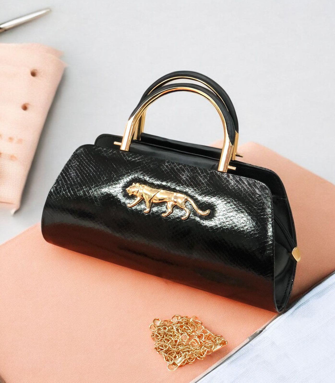 Sabyasachi Classy Elegant Clutch – Tiger Emblem Edition