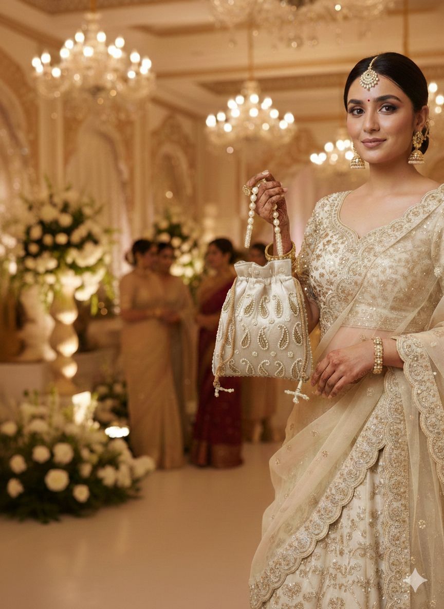 Luxory Royal Pearl Embroidered Potli Bag