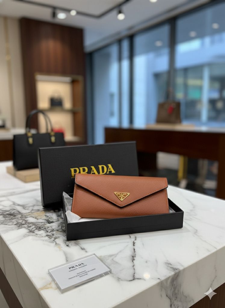 PRADA THREE FOLD WALLET ( WITH DETACHABLE CARD HOLDER )