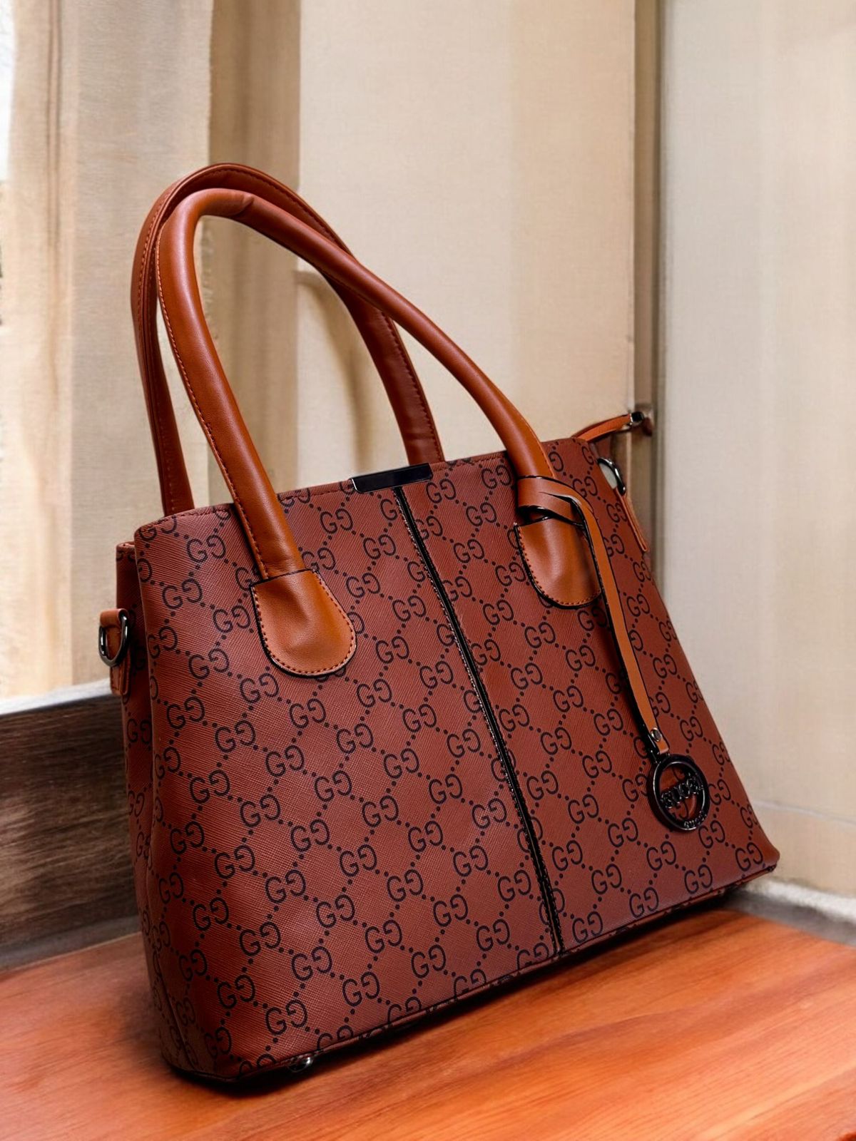 GG Canvas Dual Zipper Tote Bag