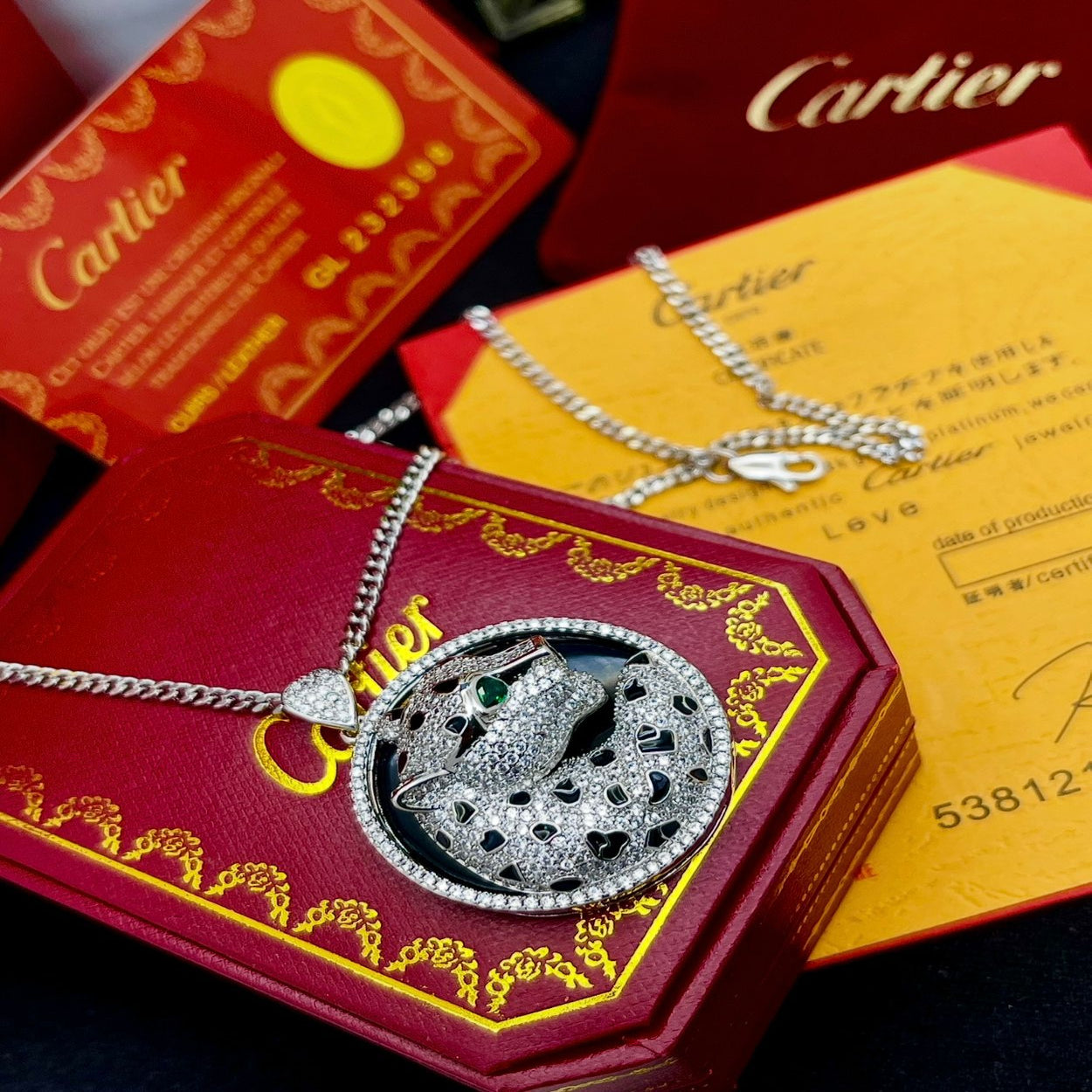 Cartier Beautiful Neckchain With Panther Face Pendent