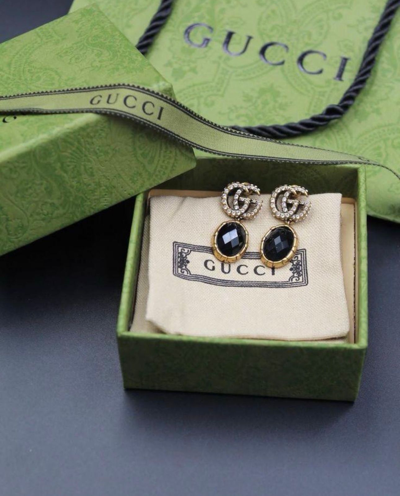 GG Beautiful Black Diamond Earrings