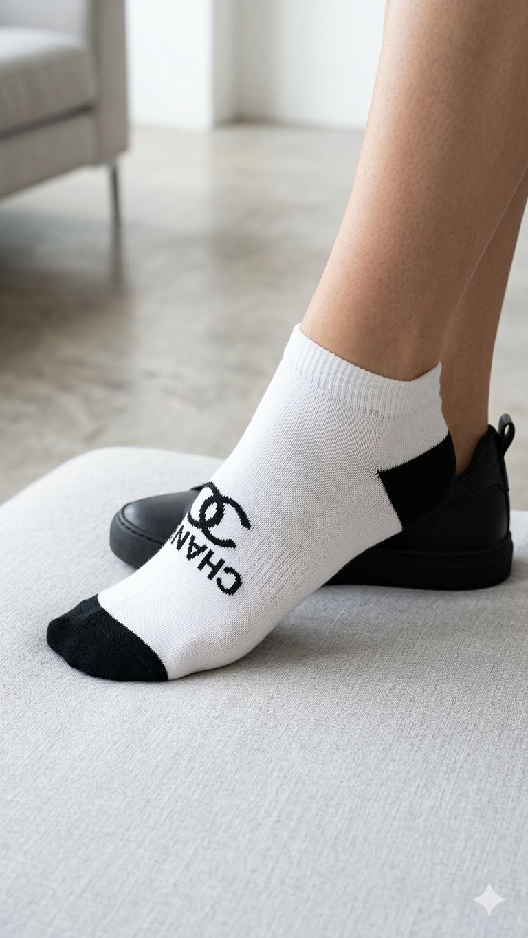 Chanel Brand Socks – Soft Luxury Designer Comfort (Set of 5)