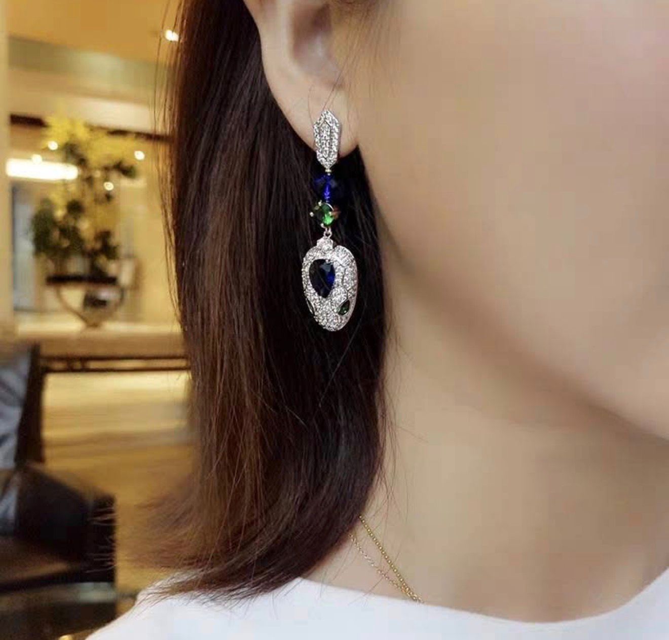 Bvlgari Serpenti Viper Diamond Necklace & Earrings Set
