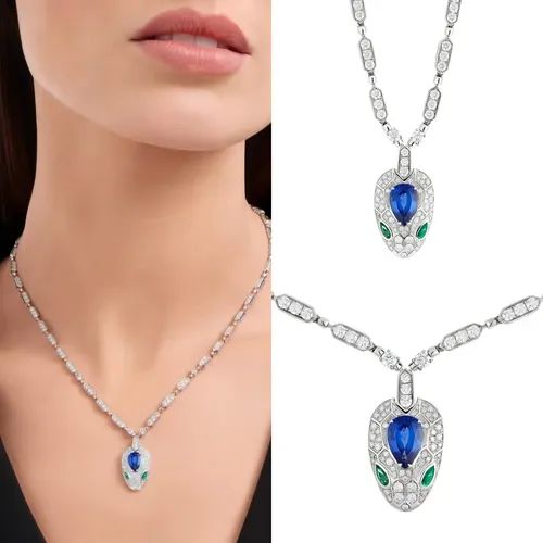 Bvlgari Serpenti Viper Diamond Necklace & Earrings Set