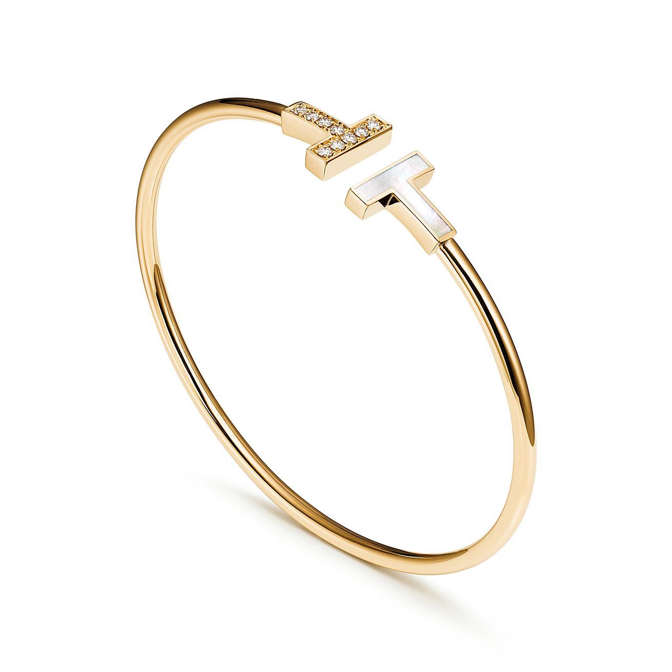 Tiffany&Co. T Wire Diamond Beautiful Bracelets