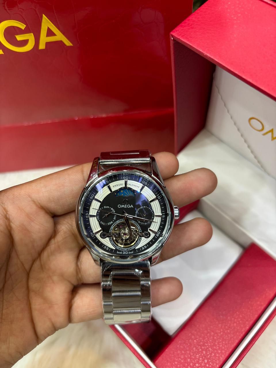 Omega Skeleton Dial Luxury Automatic Watch